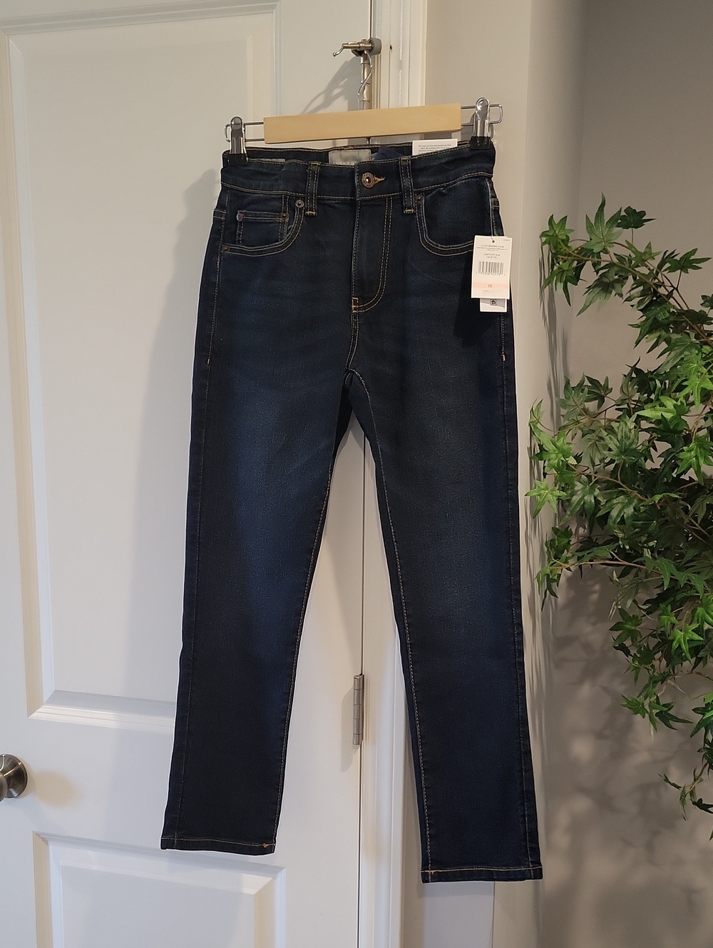 Lucky Brand Dark Wash Slim Straight Boys Jeans - Navy Size 10